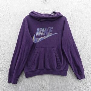 Nike‎ Funnel Neck Pullover Hoodie Sweatshirt Purple Womens Medium Athletic